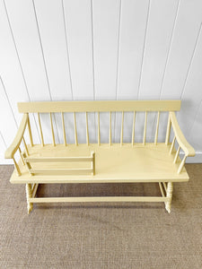 A 19th Century Rocking Bench in a Happy Yellow Paint