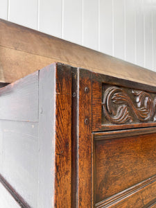 A Mammoth Ancient 18th Century English Oak Coffer or Trunk c1700