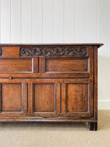 A Mammoth Ancient 18th Century English Oak Coffer or Trunk c1700