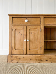 A Monumental English Country Pine Sideboard Buffet c1860