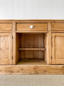 A Monumental English Country Pine Sideboard Buffet c1860