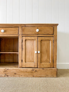 A Monumental English Country Pine Sideboard Buffet c1860