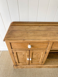 A Monumental English Country Pine Sideboard Buffet c1860