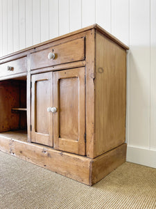 A Monumental English Country Pine Sideboard Buffet c1860