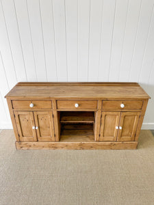 A Monumental English Country Pine Sideboard Buffet c1860