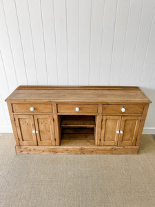 A Monumental English Country Pine Sideboard Buffet c1860