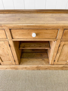 A Monumental English Country Pine Sideboard Buffet c1860