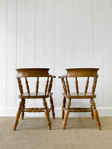 A Lovely Pair of English Elbow Chairs c1890