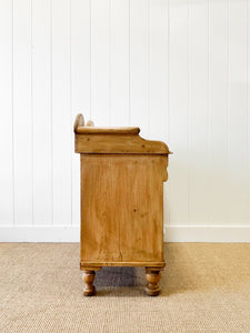 An English Pine Chest of Drawers Dresser with Gallery c1880