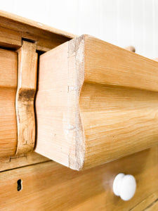 An English Pine Chest of Drawers Dresser with Gallery c1880