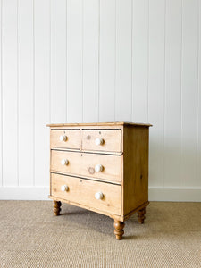 An Antique English Pine Chest of Drawers Dresser c1890