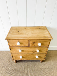 An Antique English Pine Chest of Drawers Dresser c1890