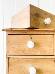 An Antique English Pine Chest of Drawers Dresser c1890