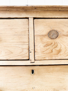 An Antique English Pine Chest of Drawers Dresser c1890