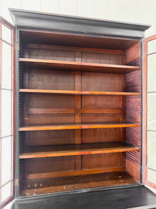 An Early 19th Century Ebonized English Secretary Bookcase