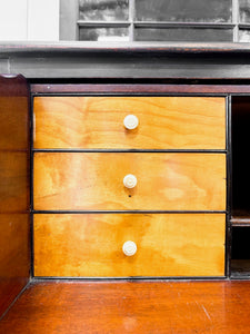 An Early 19th Century Ebonized English Secretary Bookcase