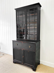 An Early 19th Century Ebonized English Secretary Bookcase