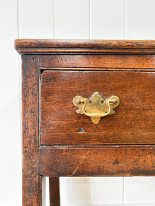 An Antique English 7 ft George III English Country Oak Hall Table or Sideboard