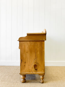 An English Pine Chest of Drawers Dresser with Gallery c1880