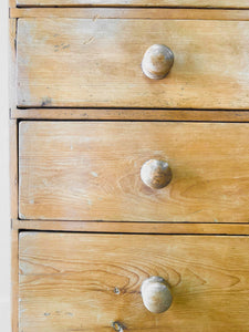 A Large  English Pine Chest of Drawers Dresser with Wooden Knobs  c1890