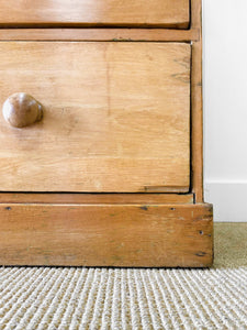 A Large  English Pine Chest of Drawers Dresser with Wooden Knobs  c1890