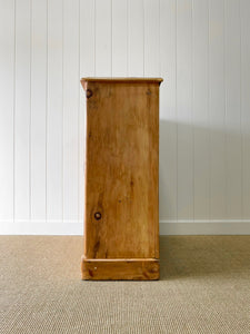 A Large  English Pine Chest of Drawers Dresser with Wooden Knobs  c1890