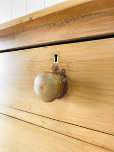 A Large  English Pine Chest of Drawers Dresser with Wooden Knobs  c1890