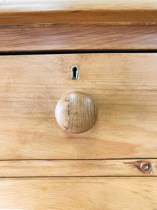 A Large  English Pine Chest of Drawers Dresser with Wooden Knobs  c1890