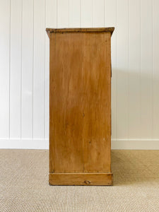 A Large  English Pine Chest of Drawers Dresser with Wooden Knobs  c1890