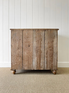 A Large  English Pine Chest of Drawers Dresser with Wooden Knobs on Tulip Feet c1890