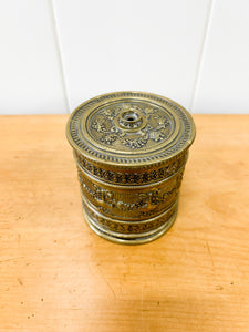 Victorian Embossed Brass String Box c1890