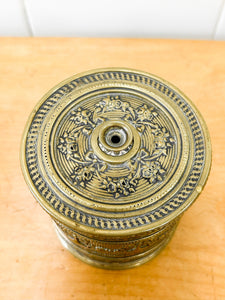 Victorian Embossed Brass String Box c1890