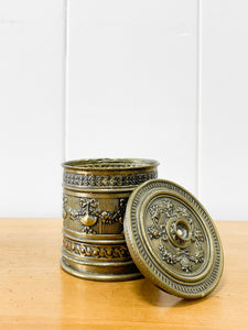 Victorian Embossed Brass String Box c1890