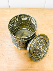 Victorian Embossed Brass String Box c1890