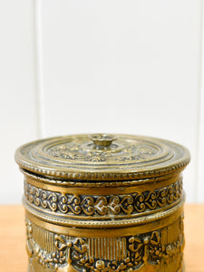 Victorian Embossed Brass String Box c1890