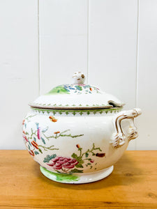 An Antique Famille Rose Style English Porcelain Tureen