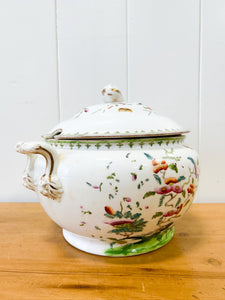 An Antique Famille Rose Style English Porcelain Tureen