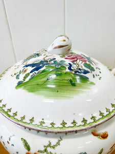 An Antique Famille Rose Style English Porcelain Tureen