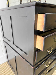 A Large English Ebonized Architects Chest of Drawers Dresser c1900