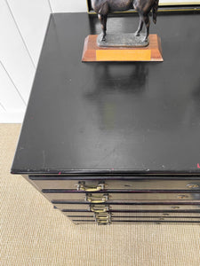 A Large English Ebonized Architects Chest of Drawers Dresser c1900