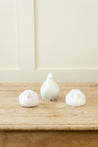 Arita Hirado White Porcelain Bird Quail Figurines