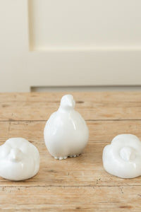 Arita Hirado White Porcelain Bird Quail Figurines