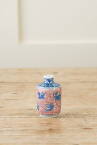 A Pretty Little Vintage Chinese Blue and Red Bottle