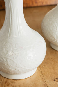 A Pair of White Blanc De Chine Chinese Vases from the Metropolitan Museum of Art