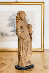 Antique Stone Santos Statue of Female Saint