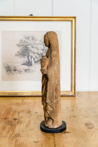 Antique Stone Santos Statue of Female Saint