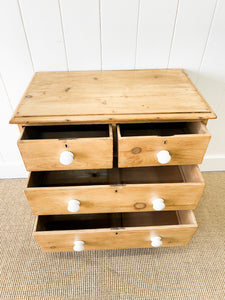 An Antique English Pine Chest of Drawers Dresser c1890